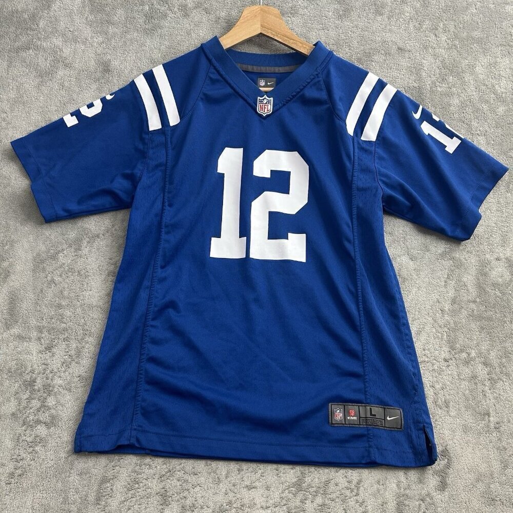 Nike Jersey Youth Boys L Blue Indianapolis Colts #12 Andrew Luck NFL On Field